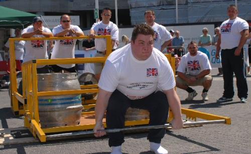 Picture of me in a Strongman contest a few years a - Picture of me doing the deadlift event in a strongman contest a few years ago.