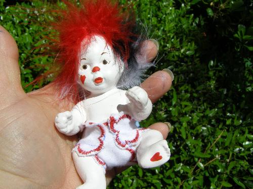 Chrissie's Heart clown baby - This is my latest baby. She is solid ceramic. Chrissie's Heart clown baby - This is my latest baby. She is solid ceramic.