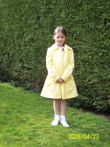 Niamh in last years Easter outfit - The yellow princess in last years Easter outfit!
