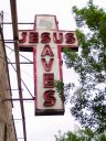 Jesus Saves Sign - A sign outside the salvation army saying Jesus Saves