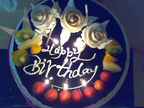 a cake -  Wow~My birthday cake!