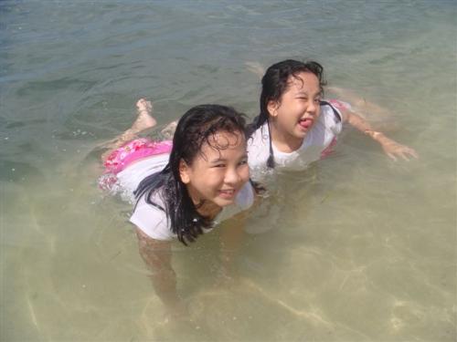 Twins enjoying the Summer - Twins enjoying the summer at a Beach Resort in Calatagan, Batangas