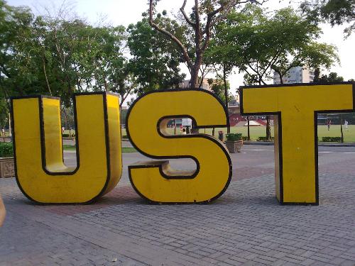 ust - UST letters at the plaza mayor