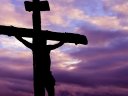 Jesus on the cross - A picture of Jesus on the cross against a purple sky