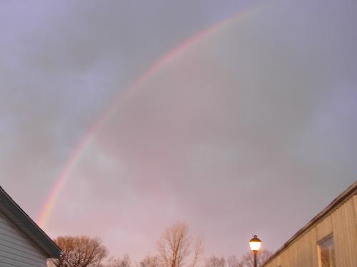 Our place after the storm - Outside our backdoor after a storm.Gods beauty!!A rainbow!!