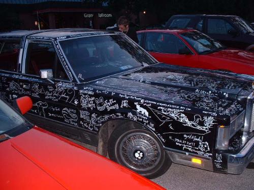 the car 1 - this is a car that one of our members brought to the show and had people draw on it.