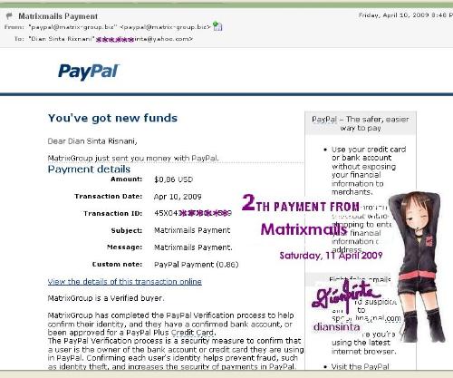 My 2th matrixmails Payment - My 2th matrixmails Payment arived this morning amounth $0,86