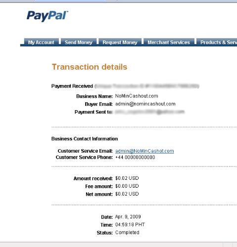 proof - proof of payment by nomincashout