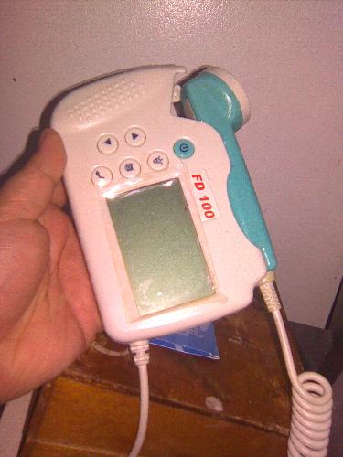 Doppler fetal heart beat monitor - this is what we use to detect fetal heart beat