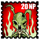 Rotting Skeleton Stamp - One of the coolest stamps you can get for your Album or Halloween gallery!