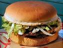hamburger - a hamburger with meat, salad and others