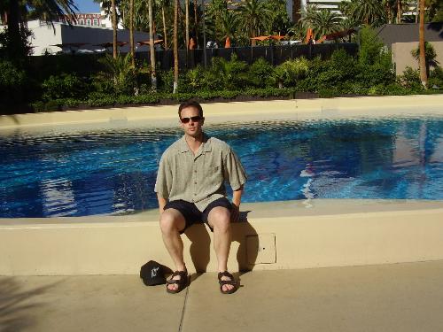 Me chilling at the Paris Hotel - Me chilling at the pool in Vegas. Enjoying myself on a weekly all expense paid business trip there.