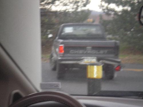 truck damage - a picture of the dangling tailight