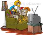 Watching  - A family watching TV