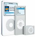 Music - A picture of an ipod classic, ipod nano, and ipod shuffle.
