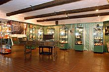 Perfume - Glas cases; Desks from 1723; museum cellars.