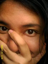 all scrunched up - the secret to anonymity is never to show your entire face...hehe