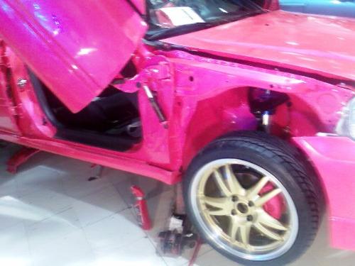 Cars - Broken car parts shown at the show