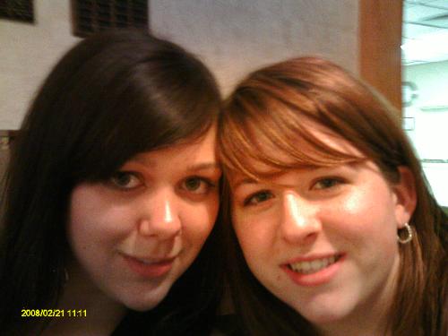 my girlfriend - a picture of my girlfriend on valentines day she is the one on the right and her friend is on the left taken febuary 14,2009