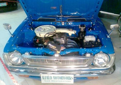 Cars - Blue car engine showing off