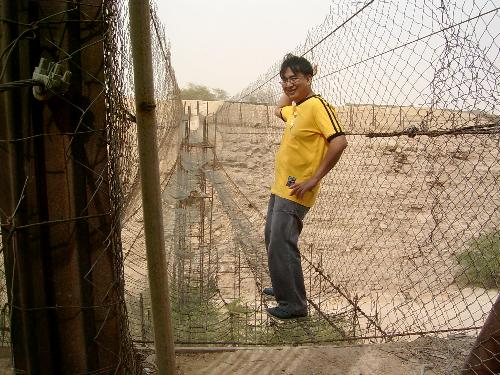 Hanging Bridge - It was taken in Riyadh Saudi Arabia. This is a hanging bridge and there is a water stream near by. Where in the meed of the desert area there is stream of water that you can enjoy.