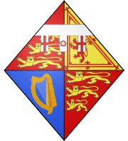 Politics and Governance - From 21 April 1944 until her marriage to the Duke of Edinburgh,Princess Elizabeth's arms consisted of a lozenge bearing the same charges as the shield of the Royal coat of arms, and a label of three points argent, the centre bearing a Tudor Rose and the first and third a cross of St George. Following her marriage, these arms were impaled with those of the Duke of Edinburgh; she held these until her accession as queen,after which, as the sovereign of each of the Commonwealth realms, she acquired the arms of the monarch of each of those countries, in most cases formally known as the Arms of Her Majesty in Right of [Country] or the Royal Arms of [Country]. The governments of the realms use these arms as symbols of the authority of the Crown.  Similarly, Elizabeth bears a number of personal flags for use in some of her realms: two in the United Kingdom (one for Scotland and another for all other areas), and one each for Canada, Australia, New Zealand, Jamaica, and Barbados. These consist of the banners of the associated Royal Arms, all, save for those of the UK, defaced with Elizabeth's personal badge: a crowned letter E within a circle of roses on a blue disk. This same badge is also used as the Queen's personal flag for her role as Head of the Commonwealth, or for visiting Commonwealth countries where she is not head of state.