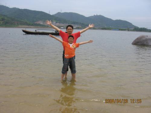 my colleague and his son - flying like birds lol