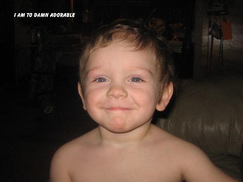 Dozer/ monkey - This is my oldest son. He will be 3 in May but thinks he is 18.