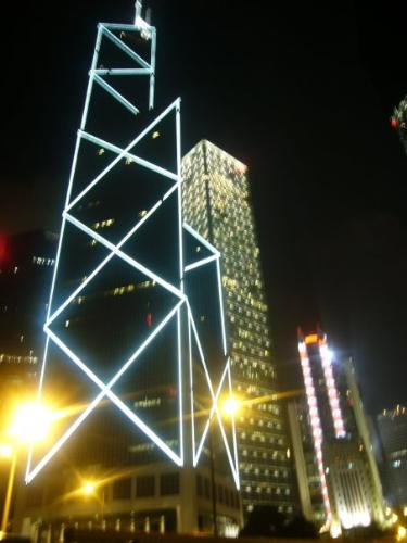 Bank of China - The Night view of Bank of China Building in Hong Kong