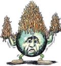 overpopulation - shows how the world is burdened by too many people.