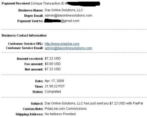 my payment proof - prizelive payment proof. 