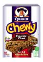 quaker granola bars - shows the granola bars of quaker in its box of chocolate chip cookies variant.