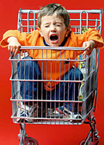 Child in mid tantrum in grocery cart - How many times has this been your child