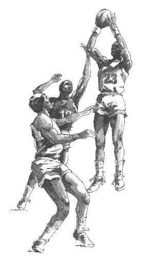 basketball - a sketch of players playing basketball