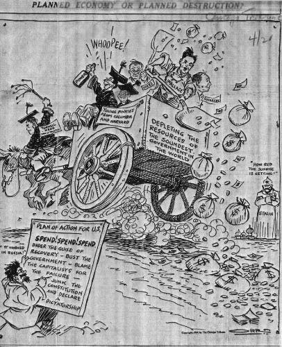 political cartoon - Political cartoon from 1934.