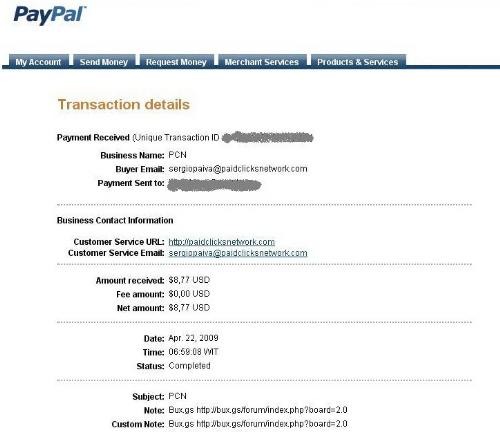 payment from bux.gs in my paypal - My first payment from bux.gs within one day ^_^