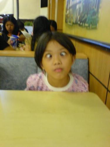 yla - yla goofing, making funny faces