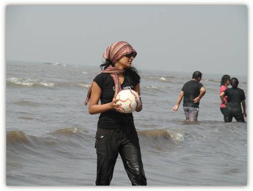 On the beach! - This is a photo from the famous alibaug beach in india where my office team was partyin on a weekend!