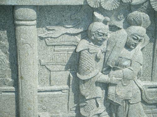 Beautiful stone carving - Stone carvings on the wall of a Chinese Taoist Temple
