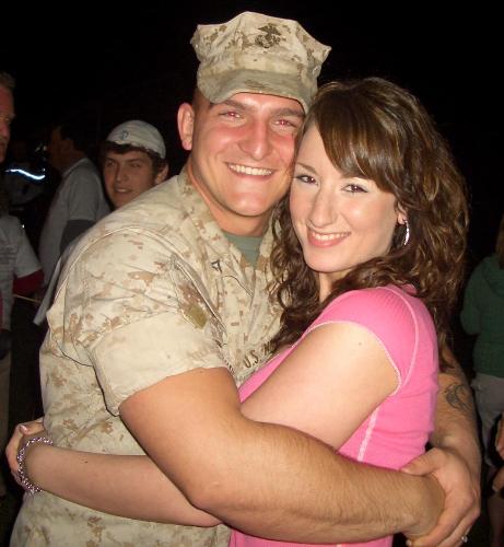 Me and Brandon!! - My husband, Brandon, and me the night he came home from Iraq the first time!!