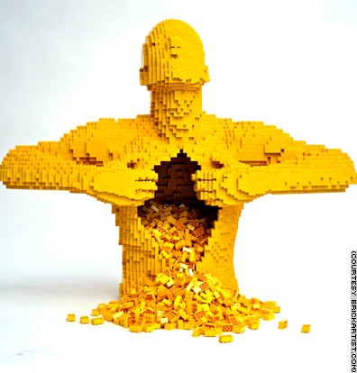 Lego Dude - This picture is awesome. I love Legos, and it shows the true emotion that many of us feel on a regular basis through our every day lives. To me, this is ingenious.