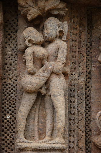 Temple of the Sun, Konarak - Erotic statuary at The Temple of the Sun, Konarak