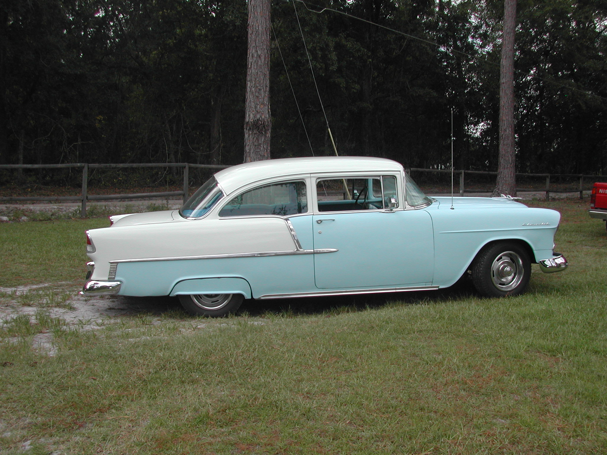 '55 Chevy - My father's in law's one of the classic car.  My favorite and I wanted for myself.  He worked from very bad looking to looking sharp!  It runs great and it a fun car to go for a ride!!