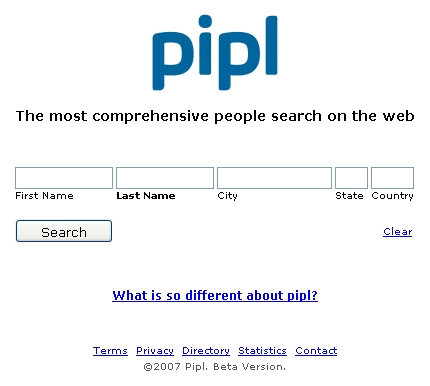 pipl : a people search engine - The most comprehensive people search on the web. Pipl finds high-quality results in pages that cannot be found on regular search engines.