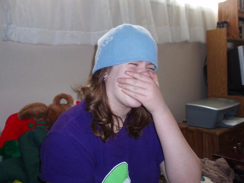 My daughter laughing - I think it was something her brother did that made her laugh.  She ended up with the hiccups from laughing so hard.  I love this pic as I don't see her laugh too much.   I thought it suited this category perfectly :))