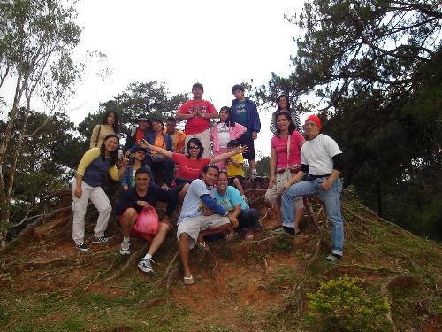 My Bible Study Family - We were checking out a low hill in Baguio City, Philippines, when we decided to take our picture candidly.