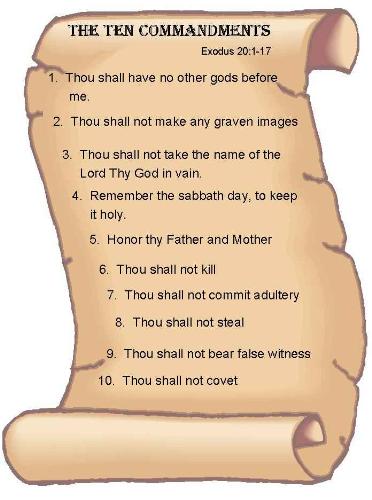 The Ten Commandments - The Ten Commandments were given to Moses. It is mentioned in the bible..... Exodus:20 1-17