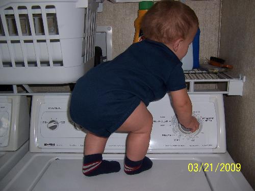 Grandson - Helping Grandma with laundry