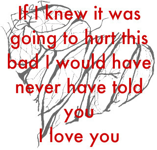Broken Heart - If i only new it was going to hurt like this,i shouldn't have told you 'I LOVE YOU'