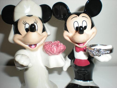 Bride Groom with my ring - Bride and Groom Mickey and Minnie with my ring